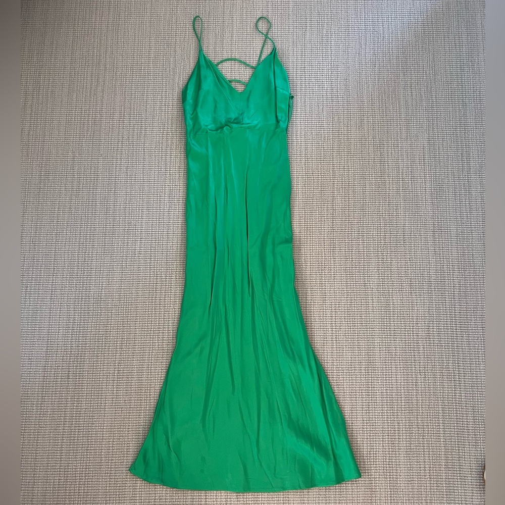 NWT Zara Green Silk Dress size XS